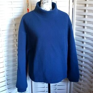 AKHG by  Duluth Trading new high neck blue long sleeve women's fleece top size M